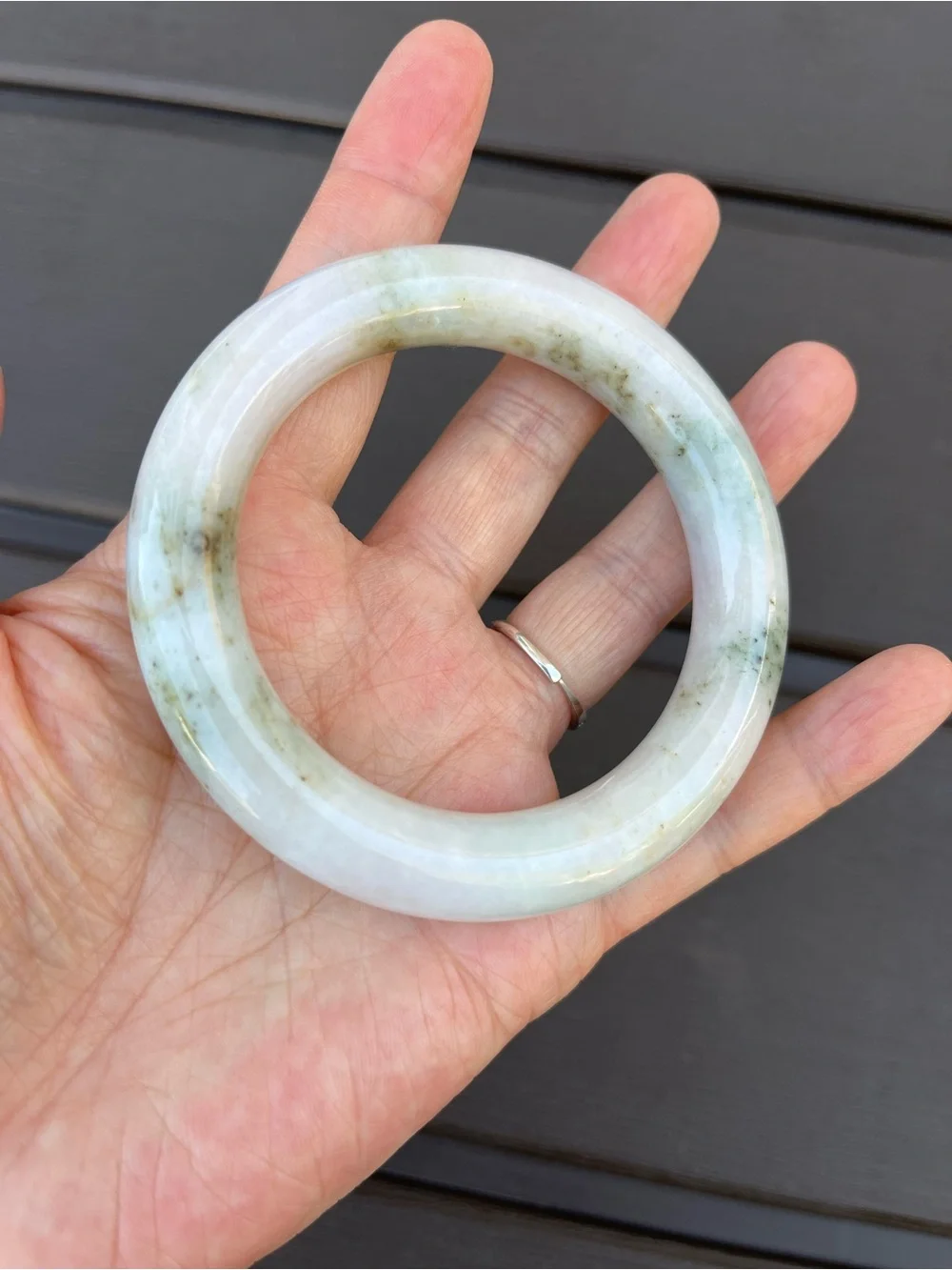 BW110-RP 56.5mm Certified Untreated Grade A Burmese Jadeite Bangle Jade Bracelet